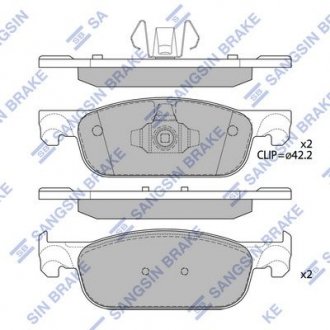 Купити Гальмівні колодки кт. Dacia Logan, Renault Clio, Logan, Sandero Hi-Q (SANGSIN) sp4054 (фото1) підбір по VIN коду, ціна 1166 грн.