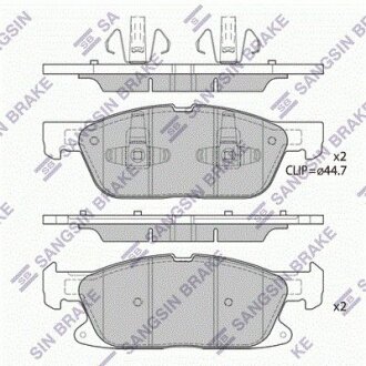 Колодка гальм. диск. FORD EDGE 15 передня. (SANGSIN) Hi-Q (SANGSIN) sp4251
