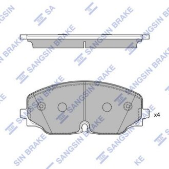 Колодка гальм. диск. VW Teramont, Atlas передн. (SANGSIN) Hi-Q (SANGSIN) sp4265