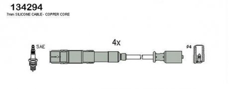 HUCO DB Комплект високовольтних проводів W169,245 04- HITACHI 134294