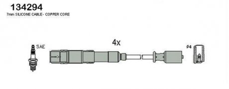 HUCO DB Комплект высоковольтных проводов W169,245 04- Mercedes W169, W245 HITACHI 134294