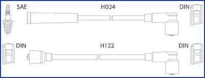 HUCO NISSAN Провід високої напруги Sunny -90, Micra HITACHI 134347