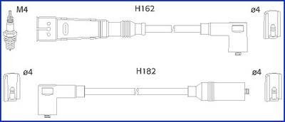 HUCO SKODA Комплект високовольтних проводів OCTAVIA I Combi (1U5) 1.6 98-04 Volkswagen Golf, Skoda Octavia HITACHI 134701