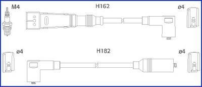 HUCO VW Комплект проводов высокого напряжения. Golf II,Passat 1.0/1.8 80- HITACHI 134704
