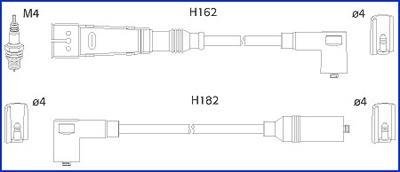 HUCO VW Комплект дротів високої напруги. TRANSPORTER T4 2.0 90-03 HITACHI 134709