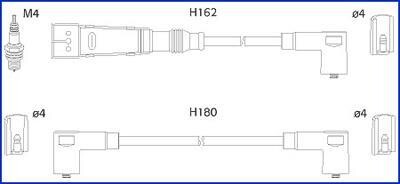 HUCO VW Дроти високої напруги (5шт.) Golf III 1,6, Polo 1,0-1,6 SKODA Felicia 1,6 SEAT Volkswagen Polo, Golf, Vento, Seat Ibiza, Cordoba, Volkswagen Caddy, Skoda Felicia HITACHI 134711