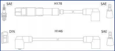 DB Провод зажигания W124 260 300 M103 Mercedes W124, S124, W116, W126, C124, C207, C238, G-Class HITACHI 134756