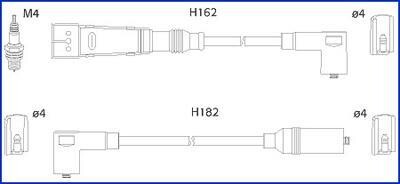 HUCO SEAT дріт запалювання IBIZA,CORDOBA 1.4I 93-. VW Golf III 1,4 Volkswagen Passat, Golf, Seat Ibiza HITACHI 134785