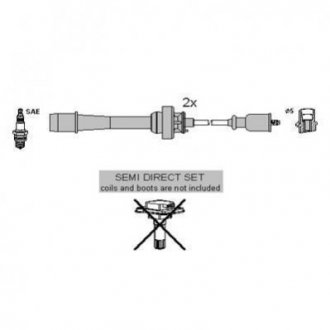 Провід запалювання Mazda 323 2.0 01-04 (к-кт) (HÜCO) Mazda 323, 626 HITACHI 134954