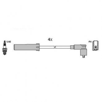 HUCO RENAULT Комплект дротів високої напруги. Logan 1,4-1,6 04-. Renault Megane, Clio, Kangoo, Dacia Logan HITACHI 134980