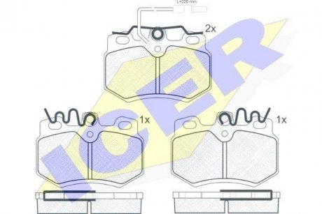 Колодки гальмівні дискові передні PEUGEOT 306 (7A, 7C, N3, N5) 93-01; CITROEN C15 (VD) 84-05 Peugeot 407, Citroen C6 ICER 180553