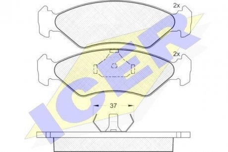 Купить Колодки тормозные дисковые передние Ford Fiesta ICER 180776 (фото1) подбор по VIN коду, цена 833 грн.