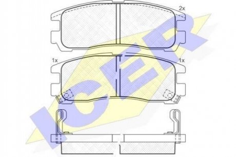 Купить Комплект тормозных колодок (дисковых).) Mitsubishi Galant, Pajero ICER 180981 (фото1) подбор по VIN коду, цена 706 грн.