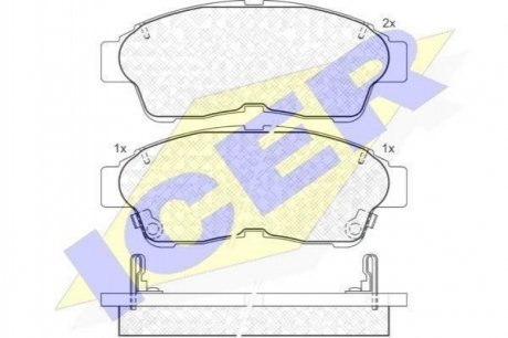 Комплект тормозных колодок (дисковых).) Toyota Corolla, Carina, Camry, Celica ICER 181005