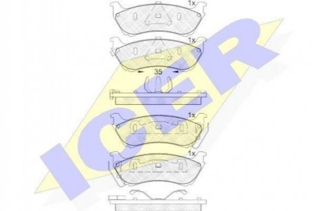 Комплект тормозных колодок (дисковых).) Mercedes M-Class ICER 181277