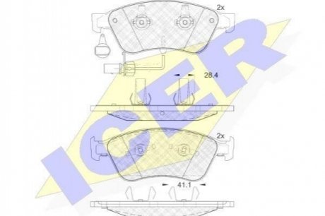 Купити Колодки гальмівні (передні) Audi A6 04-11/A8 96-/Seat Ibiza 03-04/VW Phaeton 02-16 (+датчики) Audi A6, Volkswagen Phaeton, Audi A8 ICER 181725 (фото1) підбір по VIN коду, ціна 3039 грн.