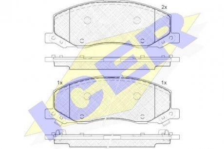 Купити Колодки гальмівні (передні) Opel Insignia A 08-/Bentley Flying Spur 13-/Saab 9-5 II 10-12 SAAB 9-5, Opel Insignia ICER 181927 (фото1) підбір по VIN коду, ціна 1724 грн.