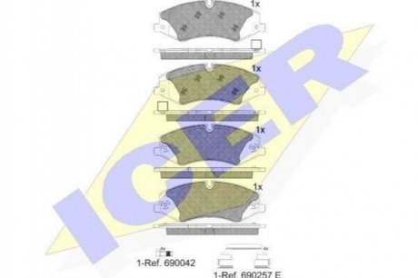 Купить Комплект тормозных колодок (дисковых).) Land Rover Discovery, Range Rover, Defender ICER 181957-203 (фото1) подбор по VIN коду, цена 1528 грн.