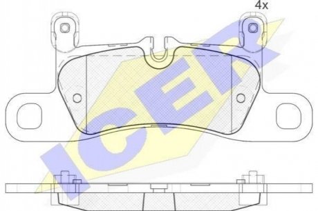 Колодки гальмівні (задні) Porsche Cayenne 10- Porsche Cayenne, Volkswagen Touareg, Porsche 911, Boxster ICER 181987-203