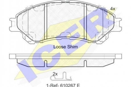 Купить Комплект тормозных колодок (дисковых).) Suzuki SX4, Vitara ICER 182175 (фото1) подбор по VIN коду, цена 1266 грн.