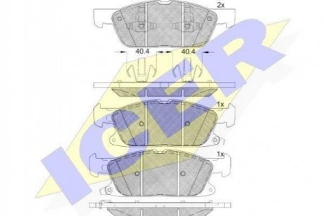 Колодки гальмівні (передні) Ford Focus/Kuga 19-/Galaxy/S-Max 15-/Fusion (USA) 05-/Haval H7L 16- Ford Galaxy ICER 182250