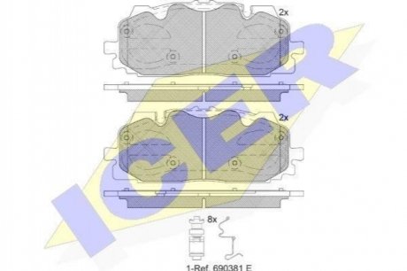 Комплект тормозных колодок (дисковых).) ICER 182254