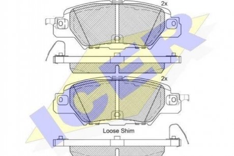 Комплект тормозных колодок (дисковых).) Mazda CX-5 ICER 182258