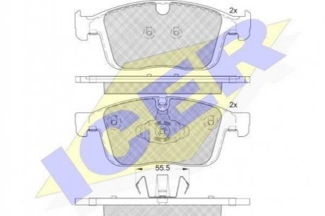 Комплект тормозных колодок (дисковых).) Volvo XC60 ICER 182266