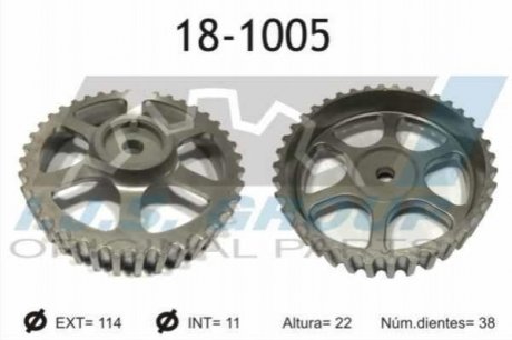 Шестерня распредвала Renault Clio/Kangoo 97- (z=38) Renault 19, Clio, Megane, Kangoo, Laguna, Scenic, Grand Scenic, Dacia Logan IJS GROUP 18-1005