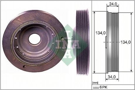 Шків колінвалу Renault Megane I/Kangoo 1.6 16V 97-, K4M/K4J Renault Kangoo, Laguna, Megane, Scenic, Clio INA 544 0091 10