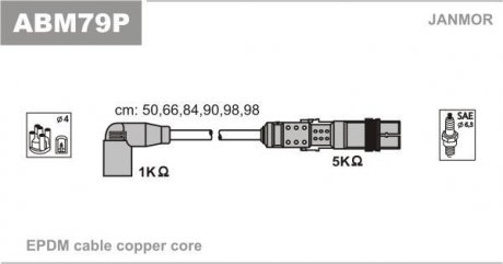 Проволока высокого напряжения VW Transporter IV Bus (70xb, 70xc, 7db, 7dw) Janmor abm79p