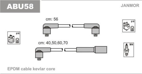 Купить Комплект проводов зажигания VW Golf, Vento, Caddy 1.6 (SAE) Volkswagen Golf, Vento, Polo, Seat Cordoba, Volkswagen Caddy, Seat Ibiza Janmor abu58 (фото1) подбор по VIN коду, цена 792 грн.