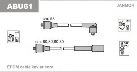 Провода В/В Audi A4 1.6 95-00 VW Passat 1.6 96-00 Volkswagen Golf, Vento, Caddy, Skoda Octavia Janmor abu61