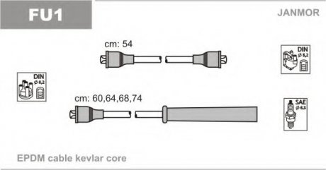 Комплект В/В проводів Ford Escort 1,1.1,3.1,4-1,4I.1,6-1,6 Janmor fu1