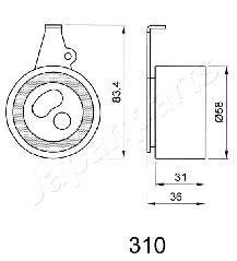 MAZDA ролик натягти.E2200 SA,SB,SR, 84- JAPANPARTS be-310