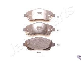 TOYOTA тормозные колодки передние.Avensis 03- JAPANPARTS pa-206af