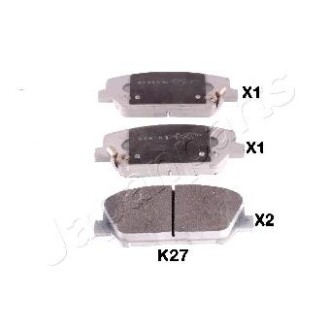 KIA гальмів.колодки передн. Ceed,Cerato 13-, Carens 1,7CRDi 13-,Hyundai i30,Grandeur JAPANPARTS pa-k27af