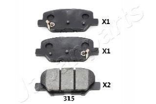 Купити MITSUBISHI Колодки торм. Outlander 12-, ASX, CITROEN C4 Aircross, MAZDA 6 Mitsubishi ASX, Citroen C4, Mitsubishi Outlander, Mazda 6 JAPANPARTS pp-315af (фото1) підбір по VIN коду, ціна 656 грн.