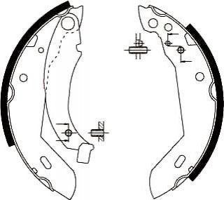 Щоки гальмівні задні. PEUGEOT 1,0-1,9 RENAULT 1,1-1,9 Renault Laguna, Megane, Scenic Jurid 361313J