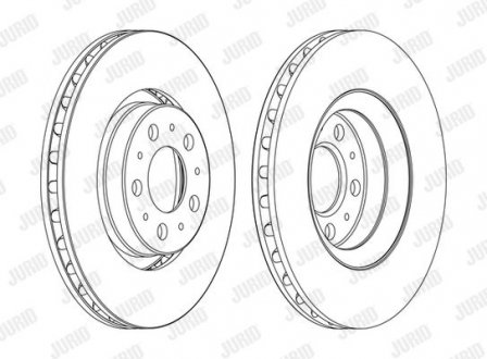 VOLVO Тормозной диск перед. S60 I (384) 2.4 00-10, S80 I (184) 2.5 TDI 99-06 Volvo C70, S80, XC70, V70, S60 Jurid 562173JC-1