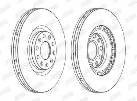 AUDI Тормозной диск передний.A4,A6 Audi Allroad Jurid 562205JC-1