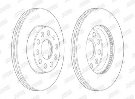 Купить VW Тормозной диск передний. Golf 12- Volkswagen Golf, Audi A3, Skoda Octavia, Seat Leon Jurid 562990JC-1 (фото1) подбор по VIN коду, цена 2233 грн.