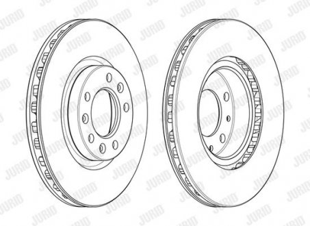 PEUGEOT Гальмівний диск передн 308 II 1.2 1.6 2013-D=283MM Citroen C4 Jurid 562991JC-1