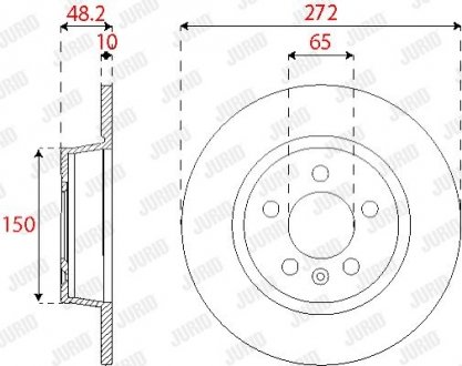 VW Диск тормозной задний.Audi A3 08-Golf VI 08-, Caddy IIISkodaSeat Jurid 563255JC