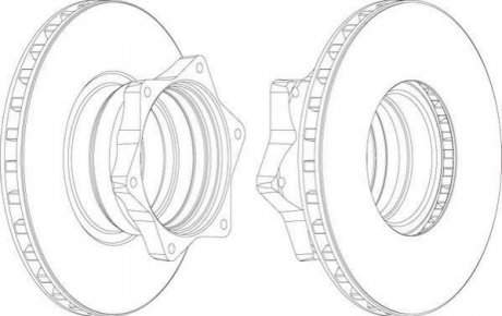 DB Диск тормозной задн. Vario 614-814 324x30 (вентил.) Opel Vivaro Jurid 569112J