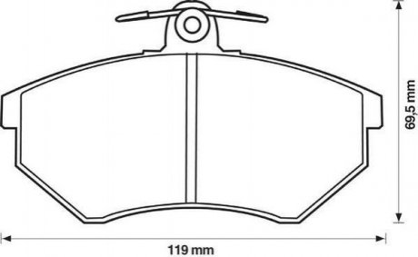 Колодки гальмівні пров. (WVA 20669) (16,2мм) VW PASSAT (без датчика)) Jurid 571376J