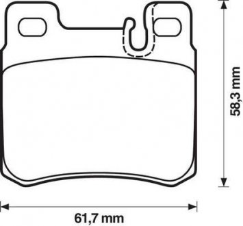 Купити DB Колодки гальмівні задні. W124/202/210 Mercedes W124, S124, C124, C207, C238, A124, A207, A238, W202, W210, S202, CLK-Class Jurid 571435J (фото1) підбір по VIN коду, ціна 813 грн.