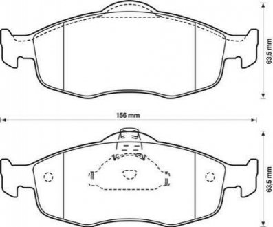 Колодки гальмівні передні. MONDEO 1.6I,1.8I,2.0,1.8T Jurid 571832J