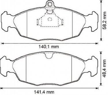 Купити OPEL Гальмівні колодки передні Astra F 91-,Vectra A 88-,Daewoo Lanos,Nexia Opel Corsa, Vectra, Astra, Combo, Daewoo Nexia, Lanos, Zaz Sens Jurid 571924J (фото1) підбір по VIN коду, ціна 701 грн.