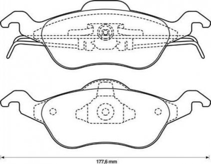 Купити КОЛОДКИ ГАЛЬМІВНІ ПЕРЕДНІ FOCUS 1.4-2.0 98- Ford Focus Jurid 571967J (фото1) підбір по VIN коду, ціна 1170 грн.